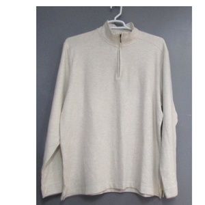 NEW Covington Cream Gray Heather 1/4 Zip Sweater